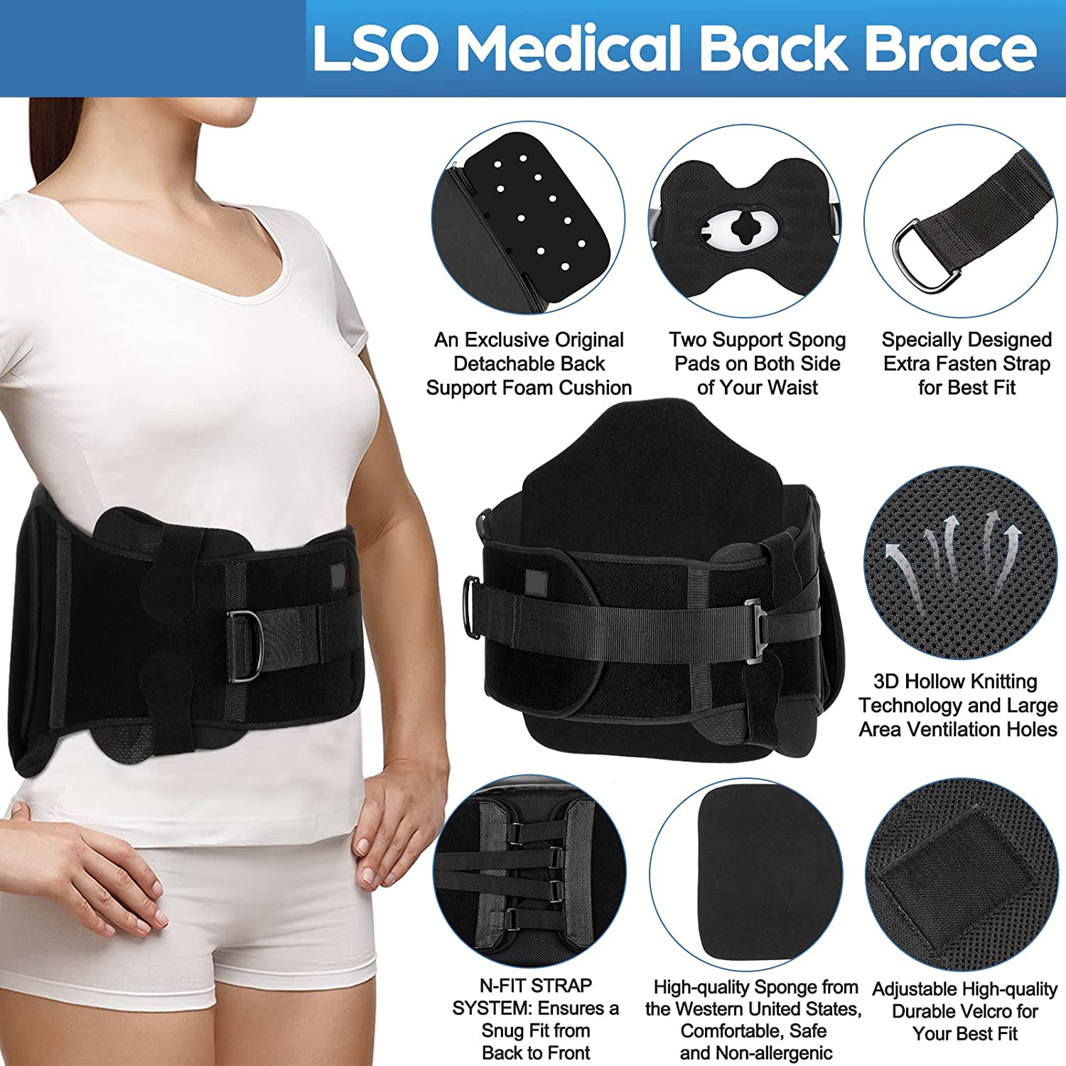 Lower Lumbar Back Brace Waist Brace Back Support L03