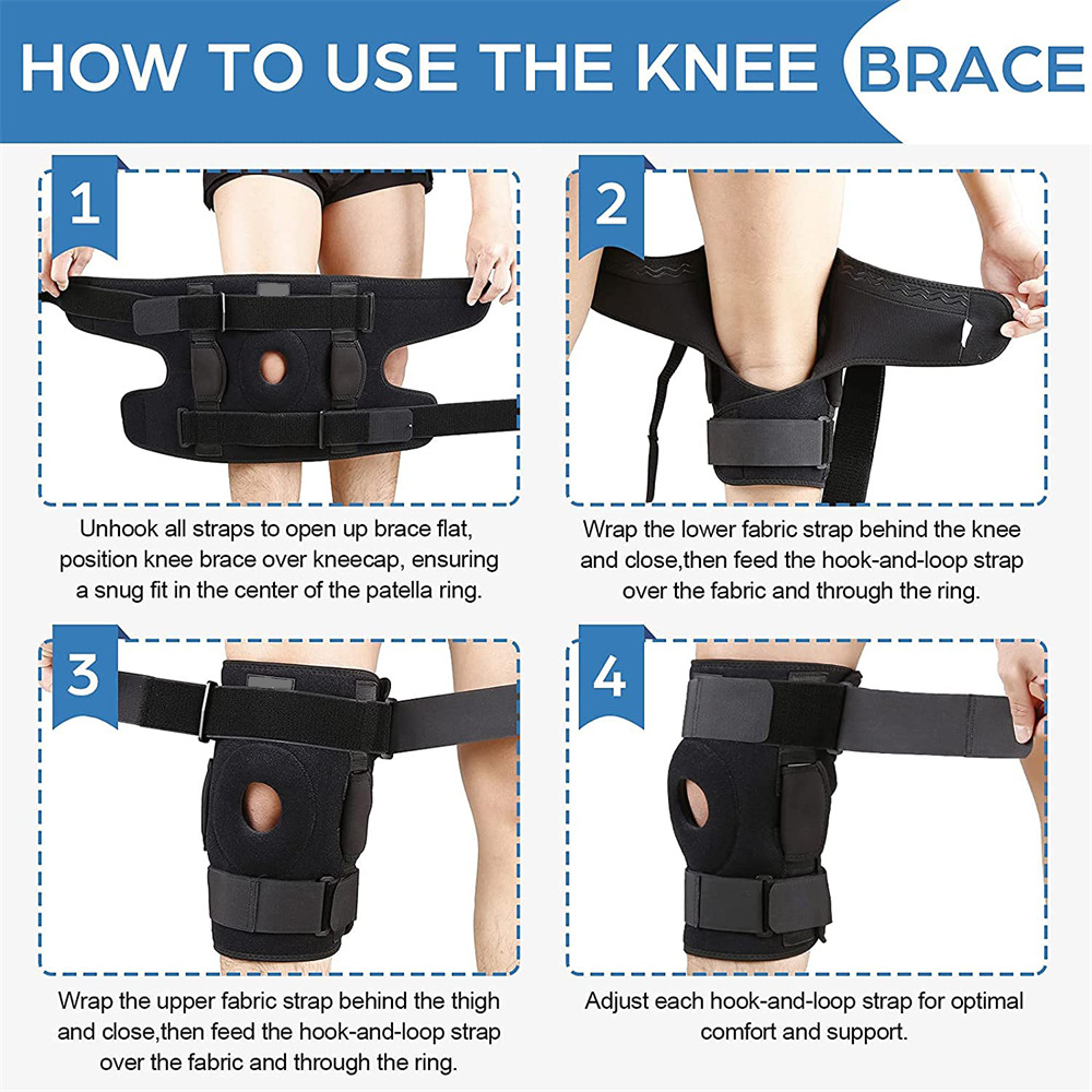KANGDA Hinged Knee Brace, Adjustable Compression K03